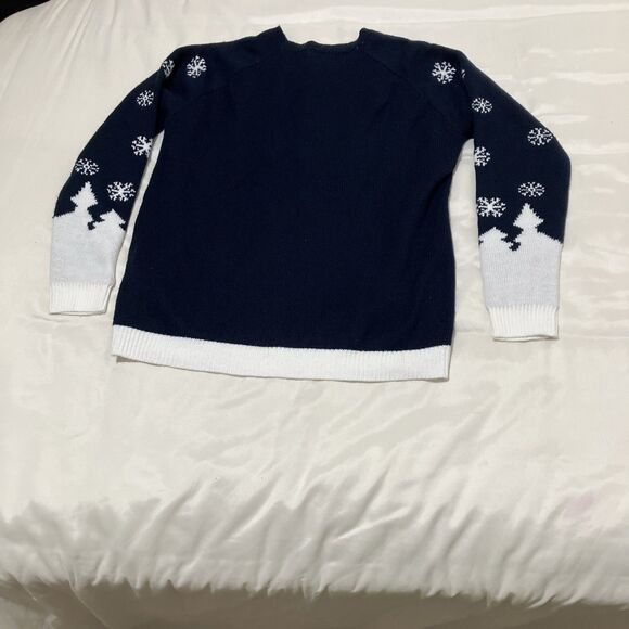 Ugly Christmas Sweater Reindeer 3D Noses Snowflakes Vintage YFL Reserved Sz L - Picture 6 of 7